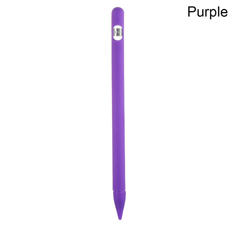 Full colors Soft Silicone Compatible for Apple Pencil Case Silicon Case for iPad Pro Tablet Touch Pen Pencil Stylus Sleeve Cover: Purple 