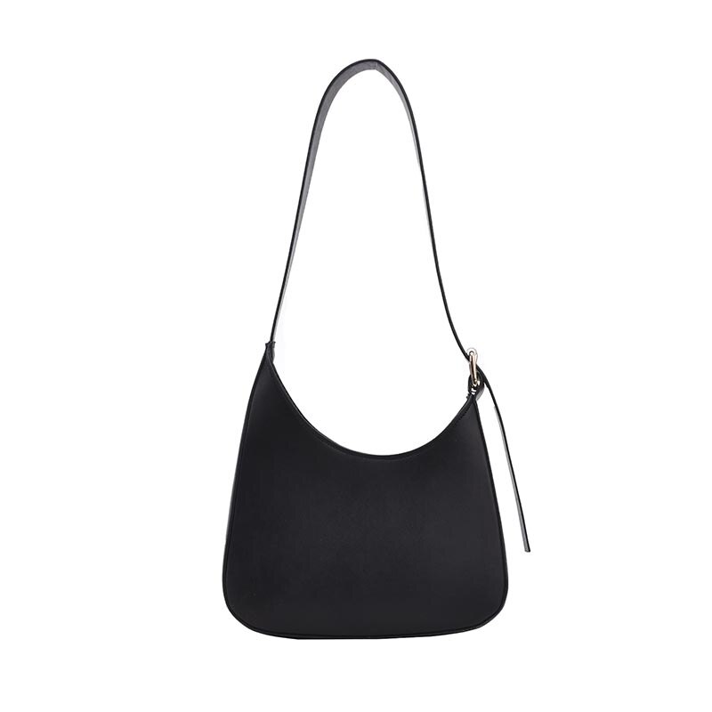 Style français En Cuir Sac À Bandoulière U Aisselle Petits Sacs À Main Pour Pochette Pour Femmes Sacs Couleur Uni Vintage Fourre-Tout Sac À Main: black shoulder bag
