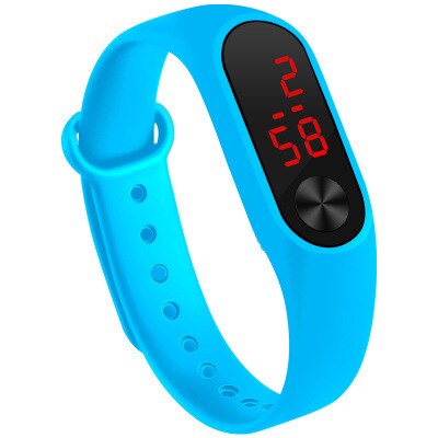 Vier Kleuren Kinderen Digitale Horloge Led Sport Horloge Casual Silicone Voor Kids Horloges Horloge Armband: sky blue