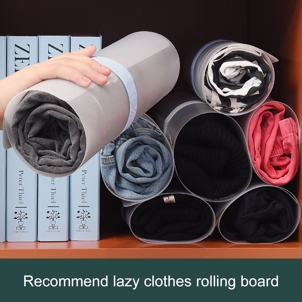 S/l kleding oprol organizer shirts truien lade tijdbesparende kleding opvouwbare plank garderobekast opbergruimte voor op reis huishoudelijke gereedschappen