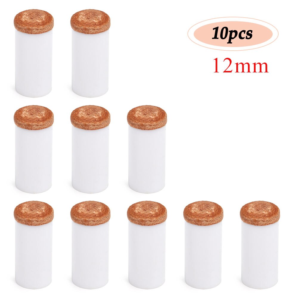 5Pcs/10Pcs Plastic Keu Adereindhulzen Biljart Biljartkeu Tips Hard Biljartkeu Hoofd 12Mm/13Mm Snooker Biljart Vervanging Set: 10pcs 12mm