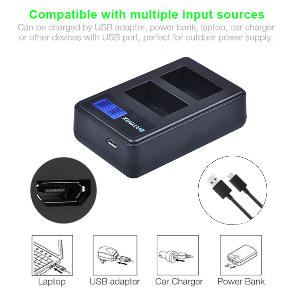 3 Pièces 2000mAh NP-FW50 NP FW50 NPFW50 Batterie Akku + LCD Double Chargeur pour Sony Alpha a6500 a6300 a7 7R a7R a7R II a7II NEX-3 NEX-5