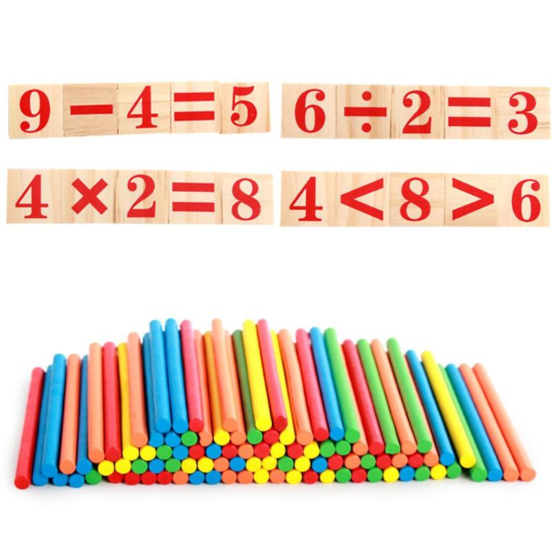 Houten Voorschoolse Vroeg Leren Puzzel Speelgoed Voor Kinderen Wiskunde Game Stick Math Getallen Tellen Staven Educatieve Benodigdheden