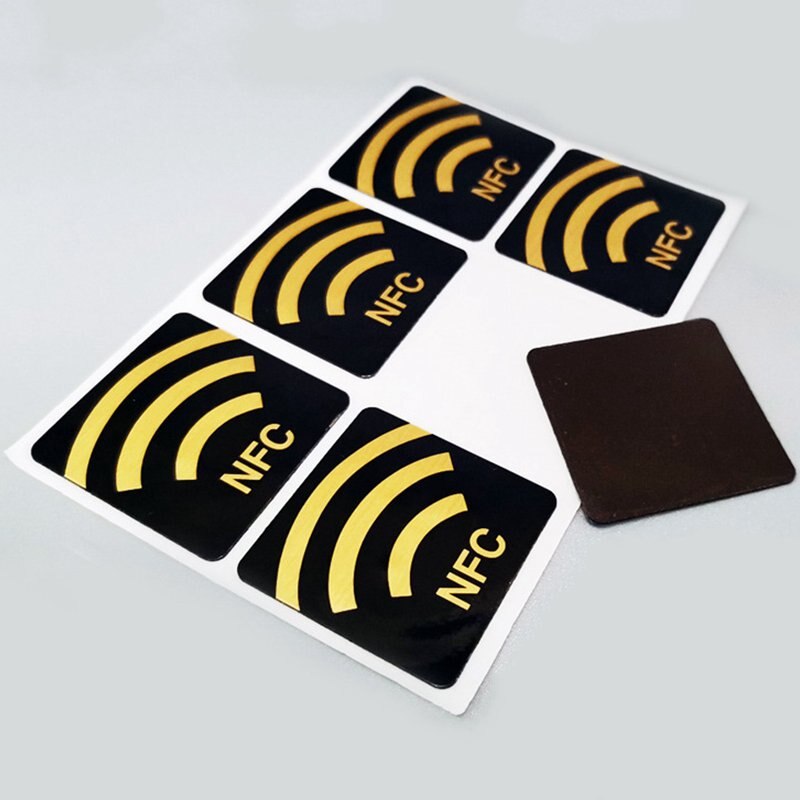 10Pcs NFC 216 Stickers Access Control Anti Metal Interference Intelligent Mobile Phone Inductive Electronic Label With Back Glue: Gold