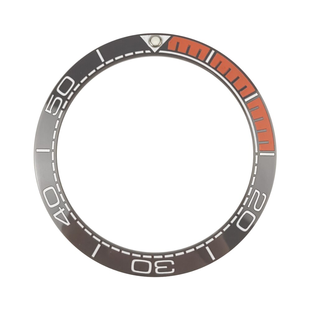 38mm Black/orange Ceramic Bezel Insert For Sea master SKX007 SKX009 Divers Men's Watches Luminous pip: Gray orange