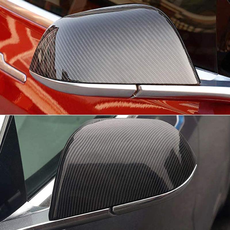 Zijspiegel Cover Plastic Cover Carbon Fiber Buiten Spiegels Cap Vervanging Compatibel Voor Tesla Model 3