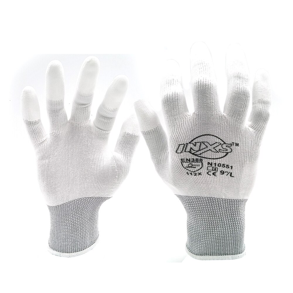 1 Paar Antistatische Handschoenen Anti Statische Esd Elektronische Werkhandschoenen Pu Gecoat Gecoate Palm Vinger Pc Antislip Voor Vinger Bescherming