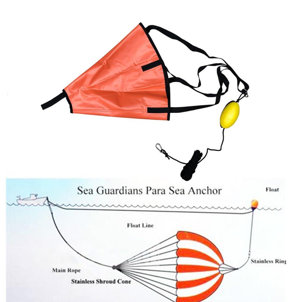 30-Feet Kayak Sea Drogue Anchor float Marine D rift Anchor Rowing Sock Brake Boat Fishing Canoe Throw Line Accessory + 18-Inch