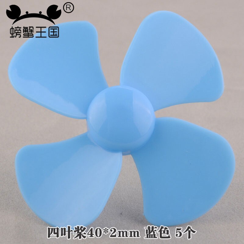 5pcs/lot DIY Toys RC Boat four Blades Paddle plastic Boat Propeller Aircraft model making accessories: blue 40x2mm