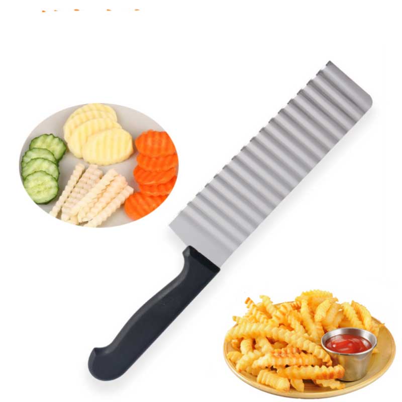 Keuken Snijplank - Roestvrij Staal - Aardappel Ui Snijder Mes - Gegolfd Gadget Gereedschap - Fruit & Groente Snijder