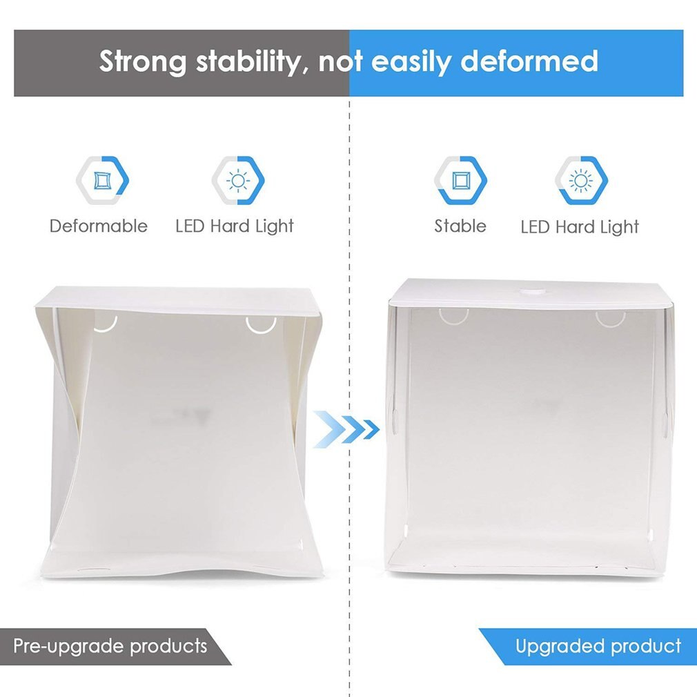 40CM Large Size Folding Lightbox Photography Photo Studio Softbox LED Light Soft Box Photo Background Kit Light Box Button Type