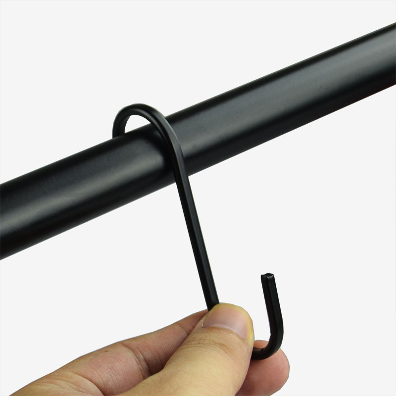 3Pcs Rvs S-Vormige Haken Keuken Opslag Houders Sluiting Diversen Organizer Roestvrij S Type Haken Tassen Hangers zwart