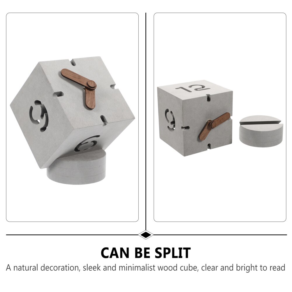 Premium Wood Clock Desk Clock Modern Cube Display Clock Desktop Clock Decor