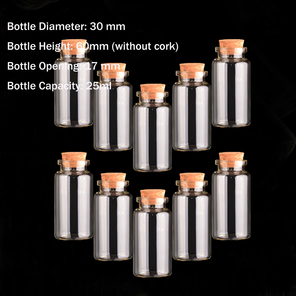 25-delige Mini Pipetflessen Set – 3ml & 5ml – Transparant Glas, Roségoud, Herbruikbaar – Voor Oliën & Aromatherapie