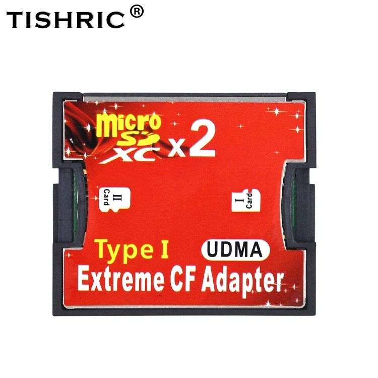 TISHRIC Two Ports Micro SDXC/ Micro SDHC / Micro SD TF To CF Cardreader SD Card Reader SD Card Adapter Converter: Default Title