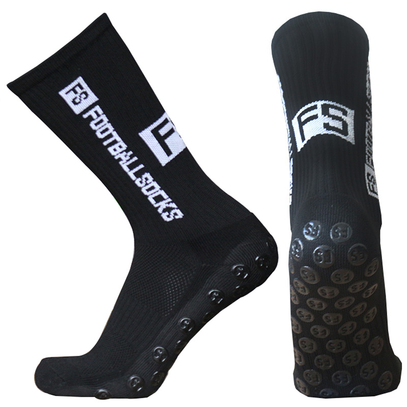 Sports Men Women Anti Slip FS Football Socks Baseball Rugby Grip Soccer Socks: FS black