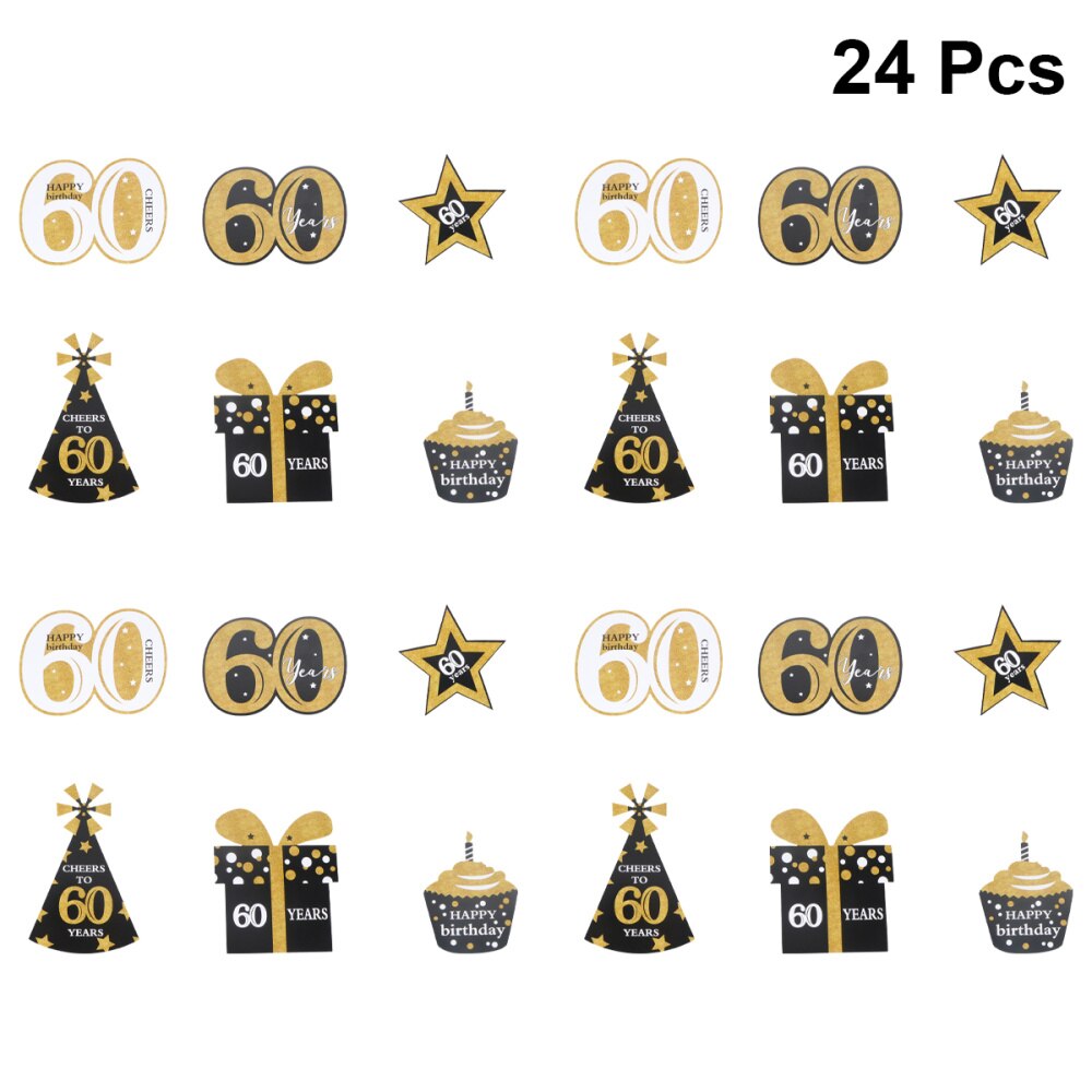 24pcs Birthday Party Photo Props Hand Hold Photo Props Funny Party Decorative Photo Props (30 Years Old): As Shown