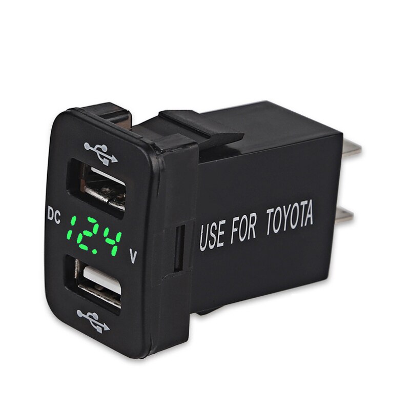 WATERWICH DC 12v USB prise chargeur tension mètre voltmètre allume-cigare 2 Ports adaptateur d'alimentation Interface chargeur pour Toyota