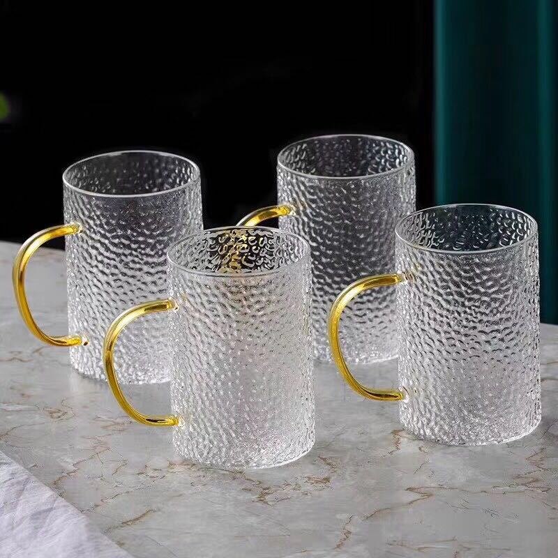 Glas Water Pitcher Glas Met Roestvrijstalen Zeef Deksel Borosilicaatglas Water Karaf Ketel Koud Met 4 Glazen Bekers Jug: 4 Cups