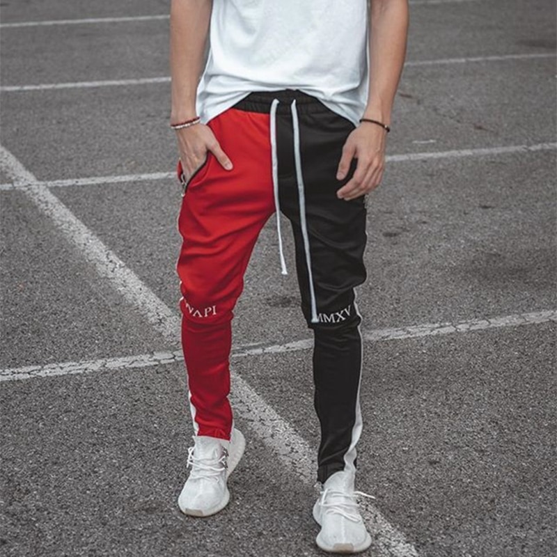 Joggingbukser mænd gym sprot bukser gym bodybuilding træningsbukser sportstøj bane atletiske bukser løbe herrebukser lycra