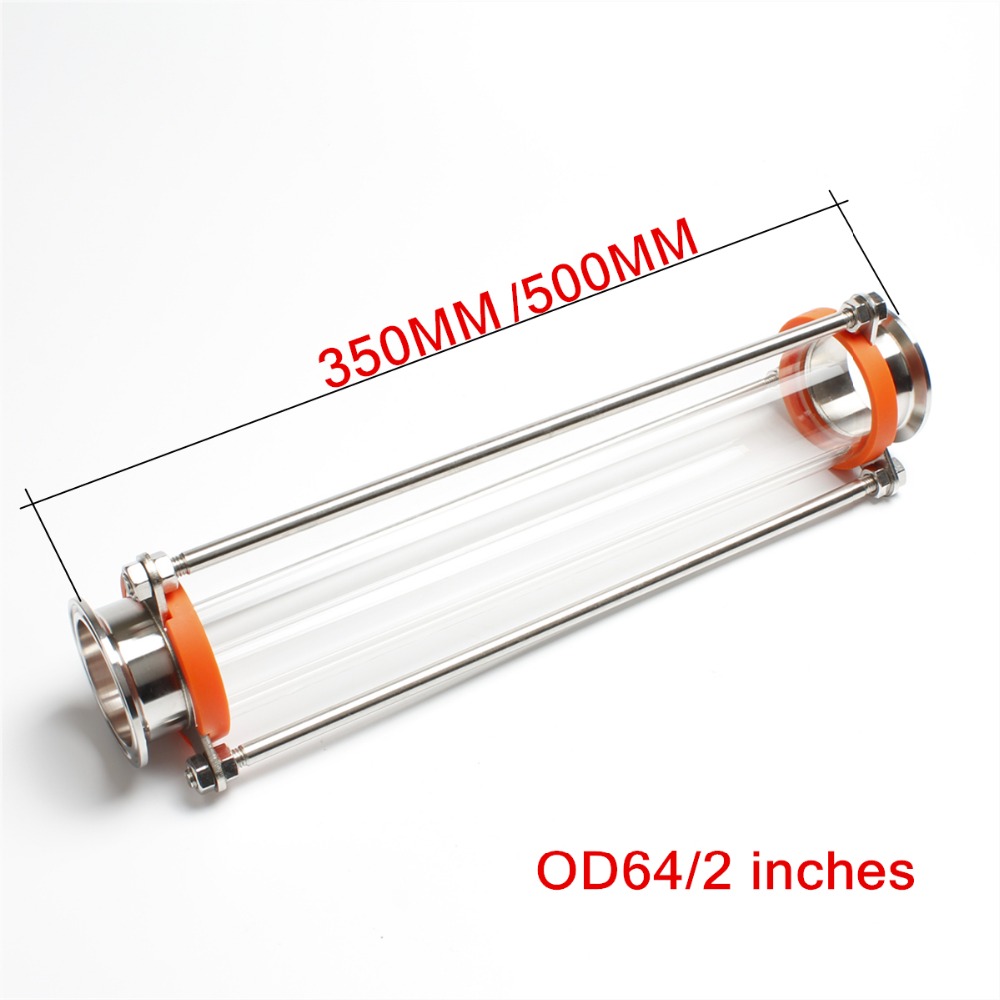 304 Rvs 1.5 "2 inch Tri Clamp Clover Sanitay Flow Kijkglas Dioptrie met langere maat