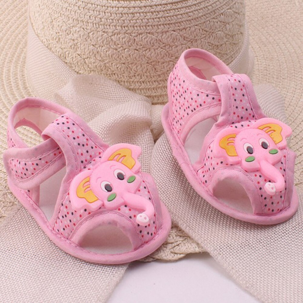 Atacado novos desenhos animados verão sapatos de bebê elefante sandália pano macio solo sandálias sapatos de bebê para 0-1 ano de idade do bebê tl29