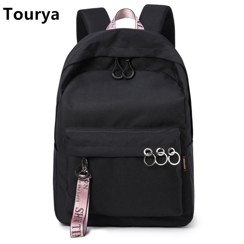 Tourya Waterproof Women Backpack Large Capacity Solid College Bookbags School Bags for Teenage Girls Travelling Knapsack