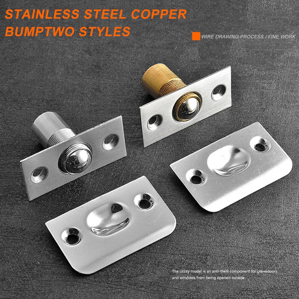 2pcs/set Durable Kids Safety Rust Proof Latches Brushed Universal Hardware Closet Door Ball Catch Home Stainless Steel Kitchen