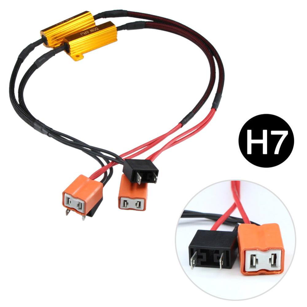 2-Pack H7 LED Canbus Load Resistors - Error Free Decoder 50W - 12V - CE & RoHS