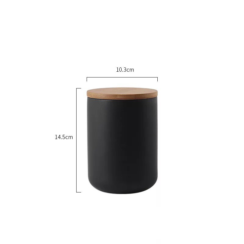 nordisch Keramik Luftdichten Dosen Kaffee Tee mit Deckel Haushalt Lebensmittel Lagerung Boxen Gläser Küche Kleine Lagerung Dosen: Schwarz-M