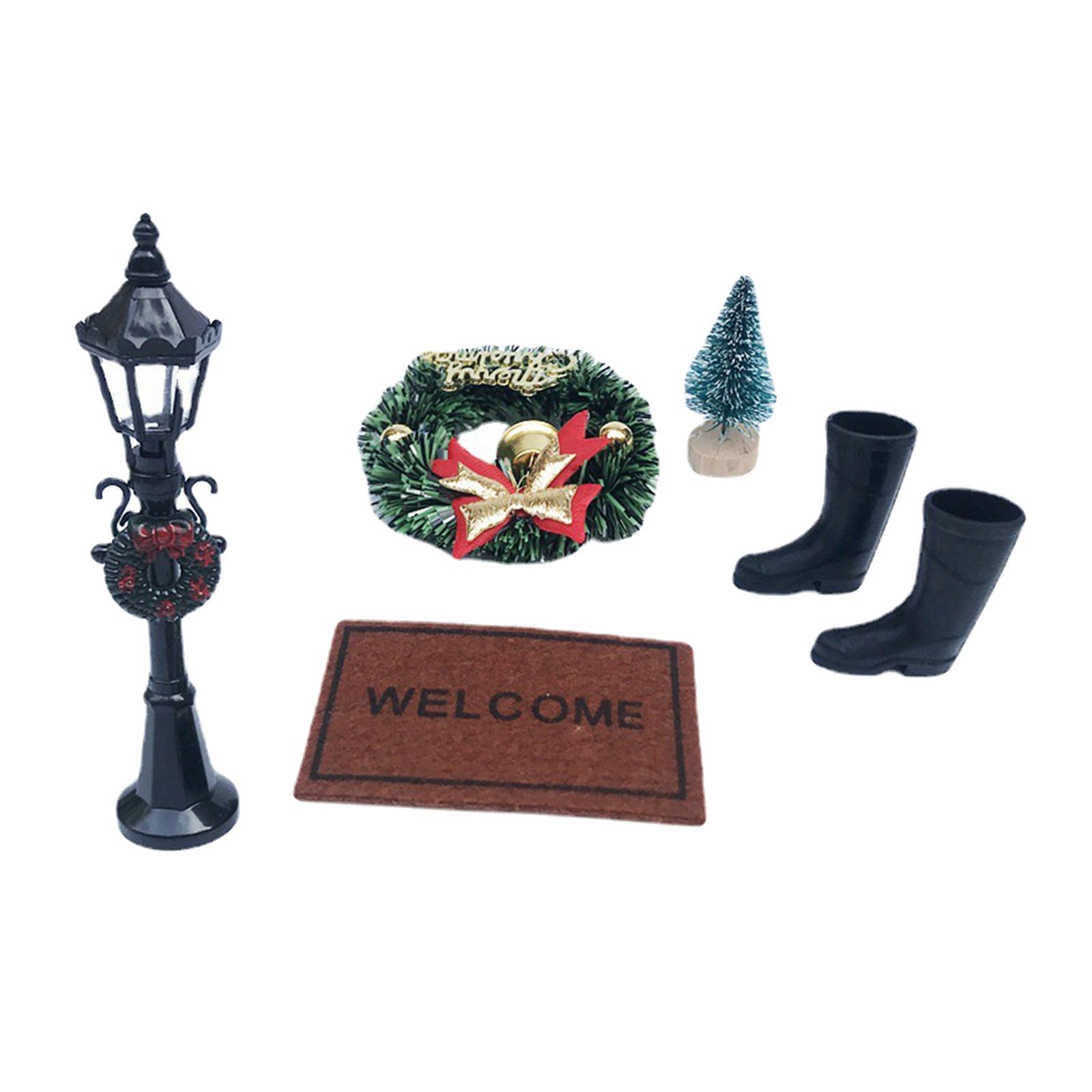 5 pacchetto 6 ° casa delle bambole ghirlanda di natale ghirlanda mobili fata giardino albero parete cottura scena di vita arredamento