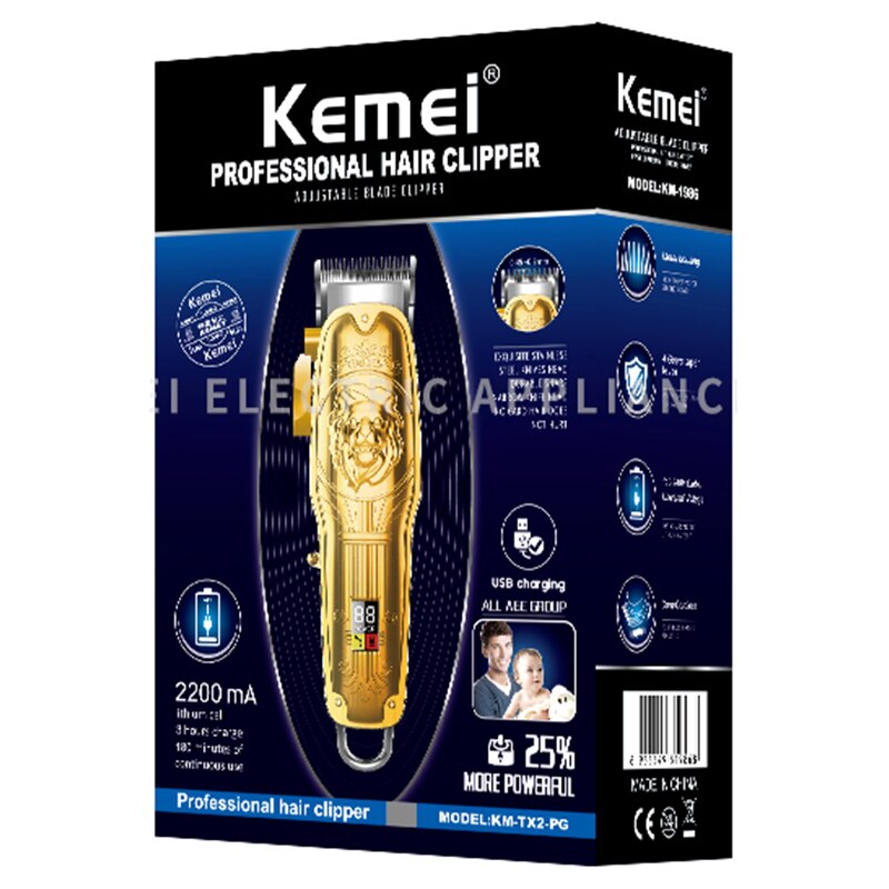 LCD hair trimmer rechargeable cordless hair clipper finishing blending electric hair cutting machine taper lever