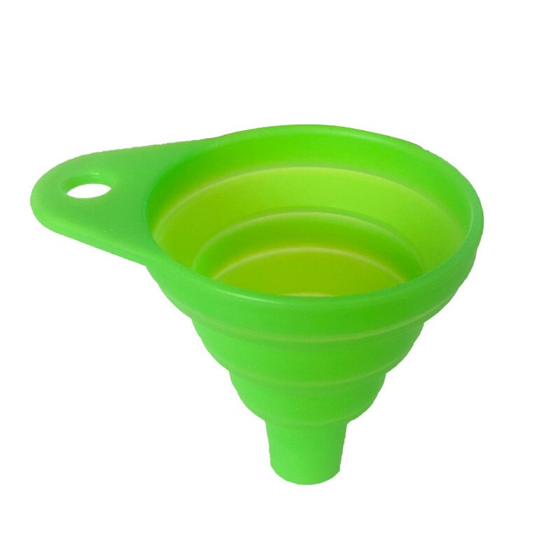 2 PCS Engine Funnel Car Universal Silicone Liquid Funnel Washer Fluid Change Foldable Auto Motorcycle Engine Oil Petrol: 2 pcs Green