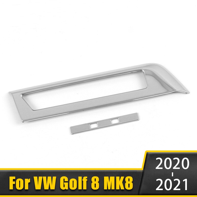 Panel de mechero frontal de acero inoxidable para coche Volkswagen, cubierta embellecedora con marco USB, accesorios de pegatina, para VW Golf 8 MK8 2022