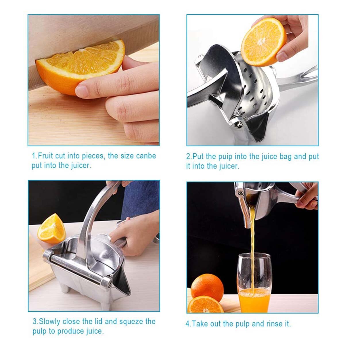 Manual Juicer Aluminum Alloy Hand Press Juice Machine Lemon Apple Orange Pomegranate Fruit Clip Household Kitchen Juicer Tools
