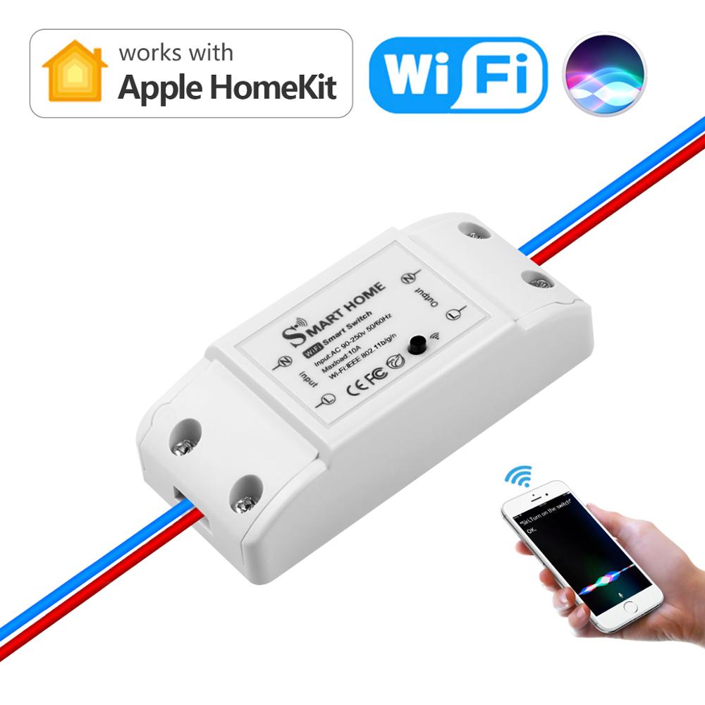 AC85-265V Wifi Relay Remote Switch Work with Apple Phone IOS system HomeKit App Siri Voice Control Switch For Smart lighting