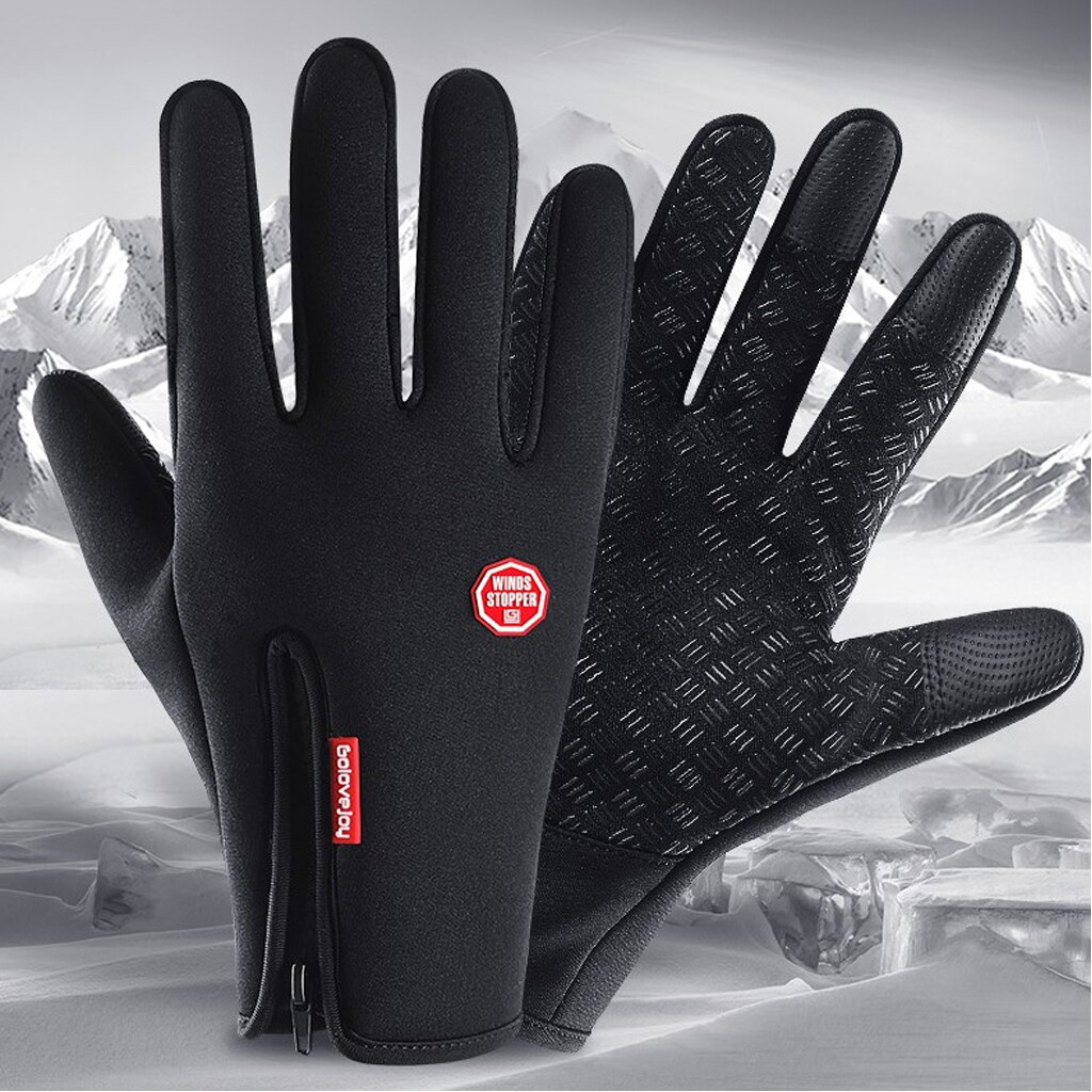 Guantes cálidos con dedos completos para invierno, guantes para pantalla táctil, para entrenamiento, pesca, caza