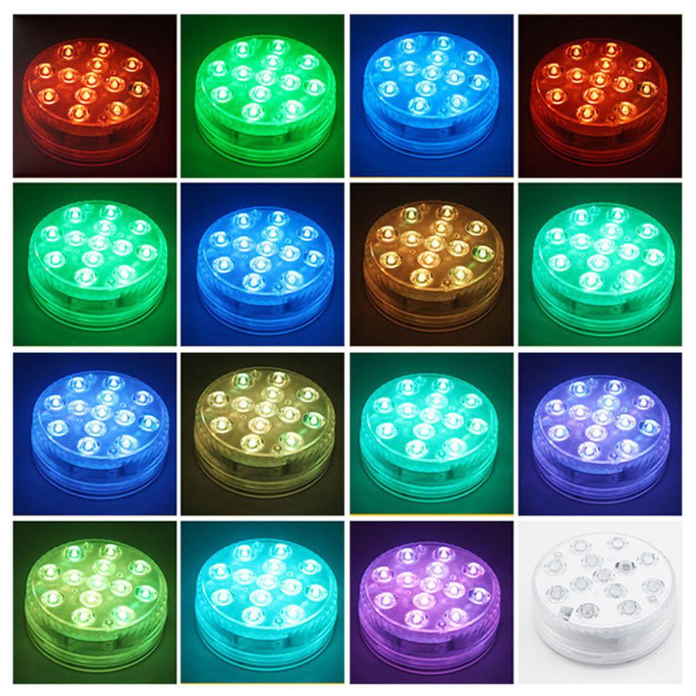 LED Light Pool Lamp IP68 Waterproof Remote Control Submersible Light With Suction Cups Pond For Swimming Pool, Aquarium Fountain