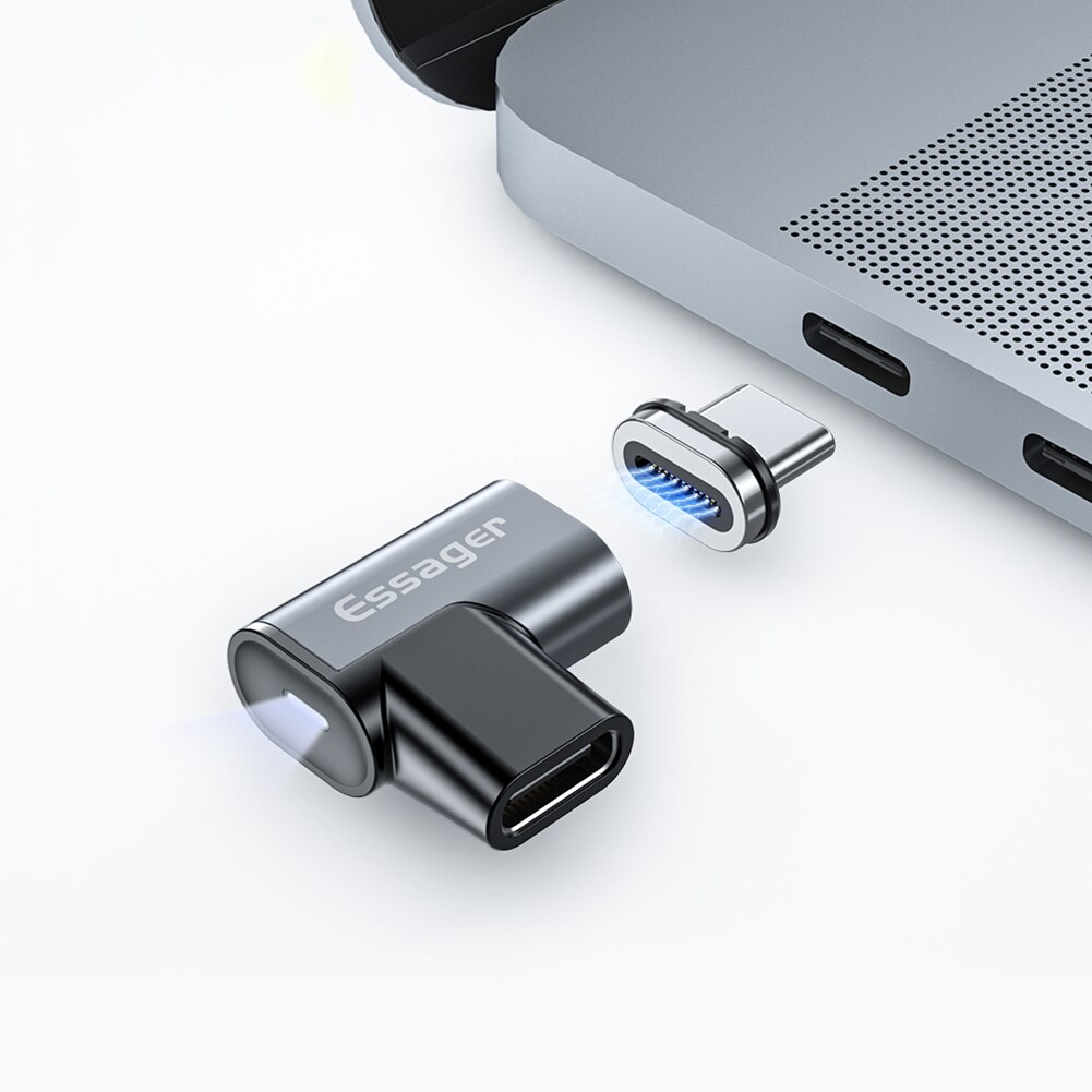 Essager magnetyczny Adapter USB C 24Pin USB 3.1 typ C męski na żeński PD 100W szybkie ładowanie 10 gb/s kabel do transmisji danych 4K dla MacBook Pro powietrza