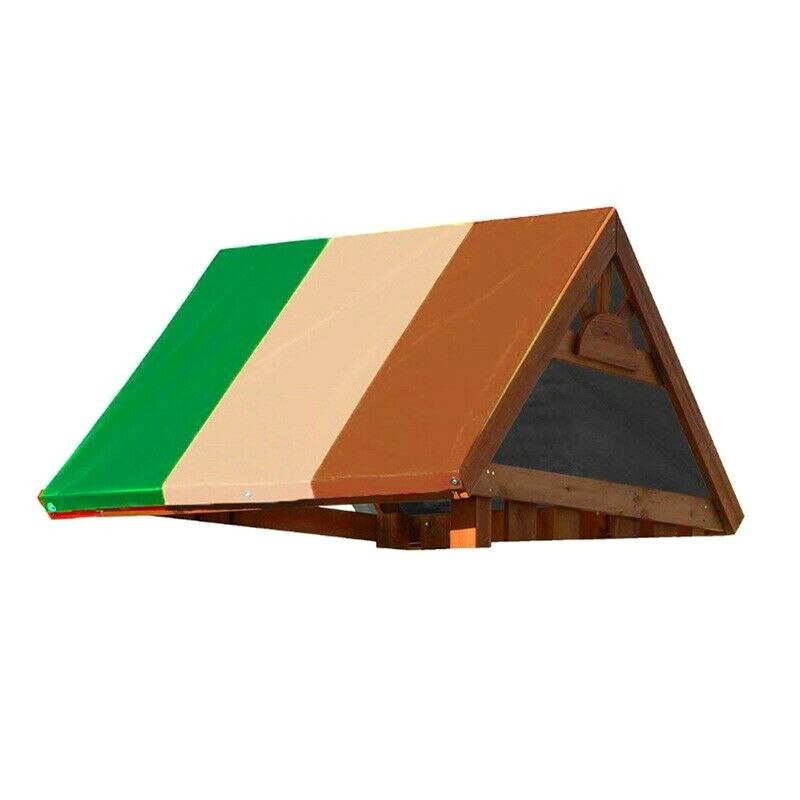 Slide Playhouse Cover Awnings Playground Canopies Replacement Kid Shade Tarp Waterproof Colorful Striped SCI88: green beige coffee