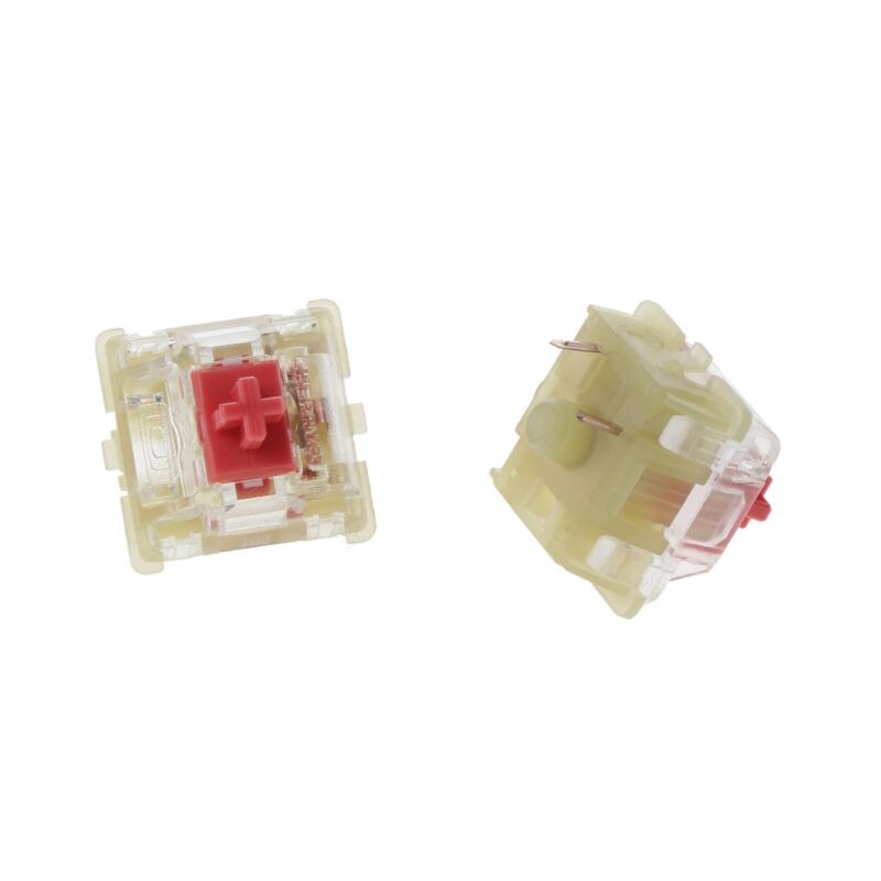 Interruptor original cereja mx rgb, interruptor vermelho rosa silencioso 3 pinos para teclado mecânico 2 peças