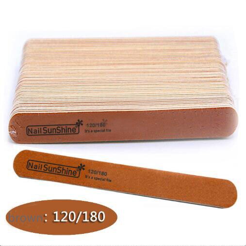 Limas de madera para uñas, pulidor de Lima para manicura, limas para uñas gruesas, 200, 180/240, 120/180, 240/320, 100/150 Uds.: brown