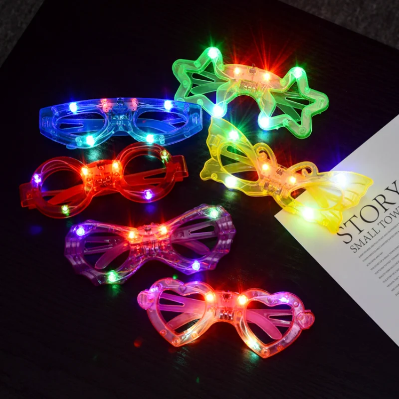 1Pcs Adult Kids LED Glasses Light Up Party Sunglasses Glow Blinds Shutter Neon Flash Carnival Cosplay Birthday Wedding Christmas: Default Title