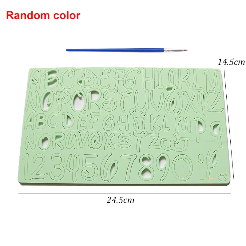 Kageværktøjer store bogstaver alfabet tal præget bogstav udstikker form dreng pige cookie udstikker stempel fondant køkkenværktøj: Lyserød