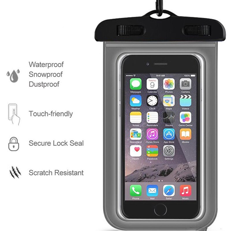 Universal Waterproof Mobile Phone Case For iPhone 8 Samsung S9 Clear PVC Sealed Underwater Cell Smart Phone Swimming Pouch Cover