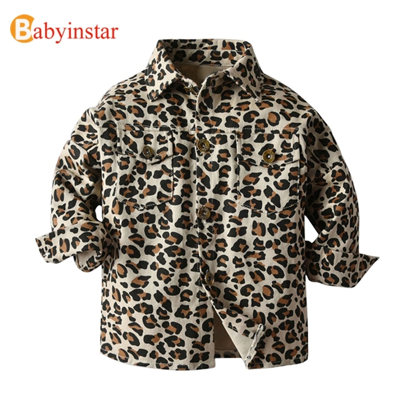 Babyinstar kinderblouses voor meisjes, luipaardprint meisjesblouses, kinderoutfits, peuterkleding, topjes voor meisjes
