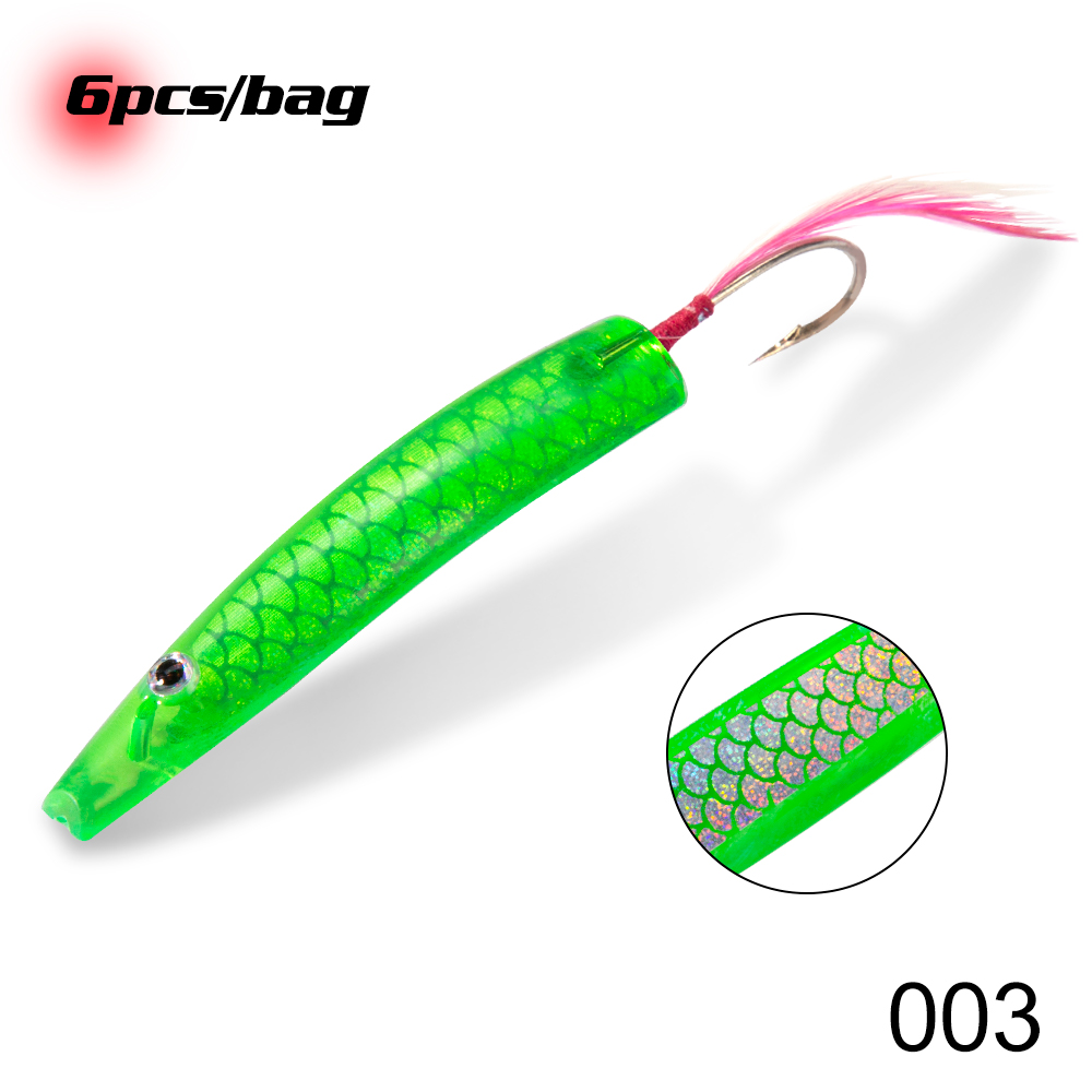 Hunthouse-cuchara de plástico duro para pesca, cebos de pesca para curricán, spinners, cuchara para Lucio, Surf Yumizuno, 45 y 60mm: Verde / 60mm