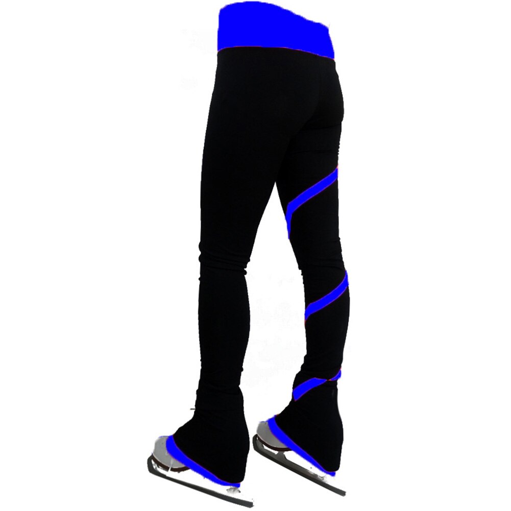 Abrasion Resistant Kids Childrens Sports Figure Skating Pants Stripe Soft Warm Flannelette Long Outdoor Training Competition: Royal Blue / 140