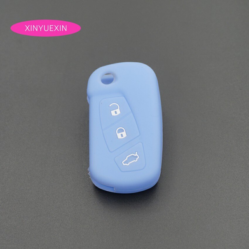 Xinyuexin Silicone Rubber Key Cover Fob Case For Ford Ka Galaxy Fusion