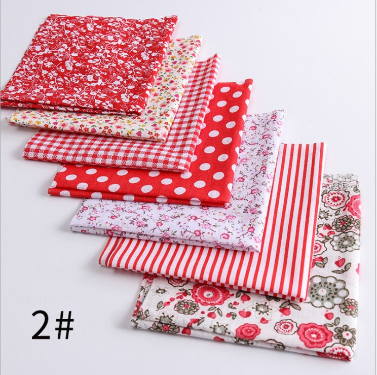 7 kpl 25cm x24cm ohutta tilkkupuuvillakangasta kukkasarjan värikäs itseompelu kukkakangas: 2